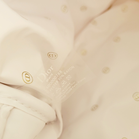 Christian Dior CD white glitter cosmetic pouch/clutch/bag large size rare Nwot - Picture 9 of 13